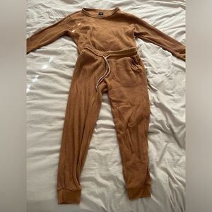 Mustard waffle-knit set